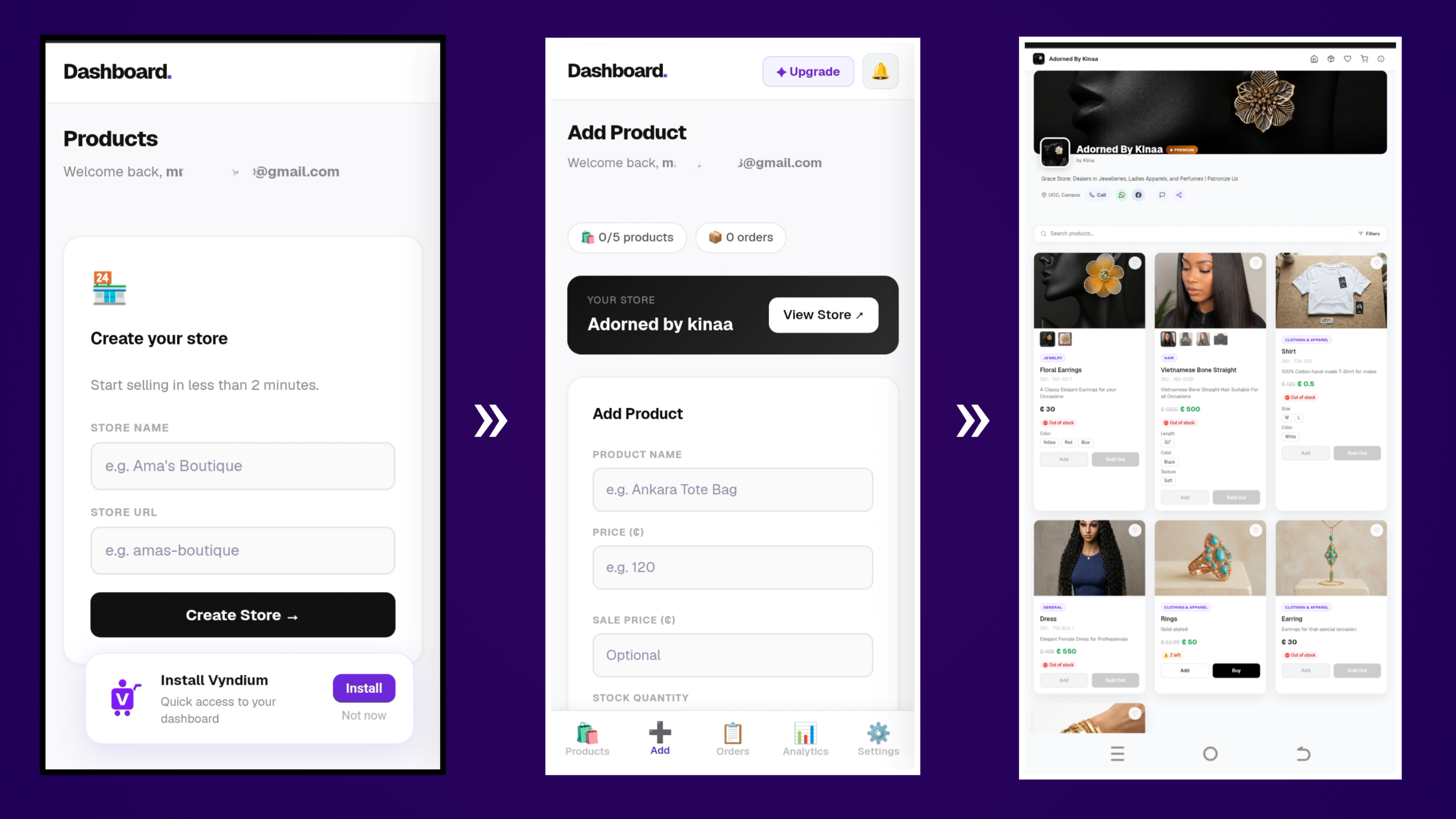 Setting up a store on Vyndium