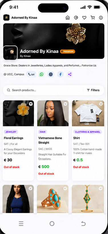 A live Vyndium storefront on mobile